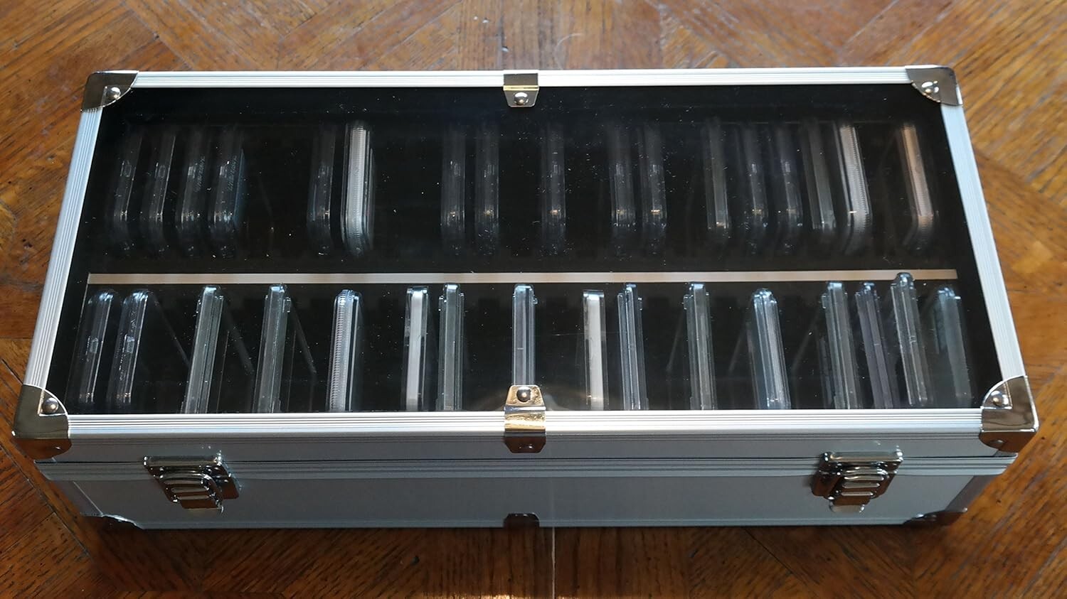 Aluminum Storage & Display Box Case Holds 50 PCGS NGC ANACS Coin Holders Slabs