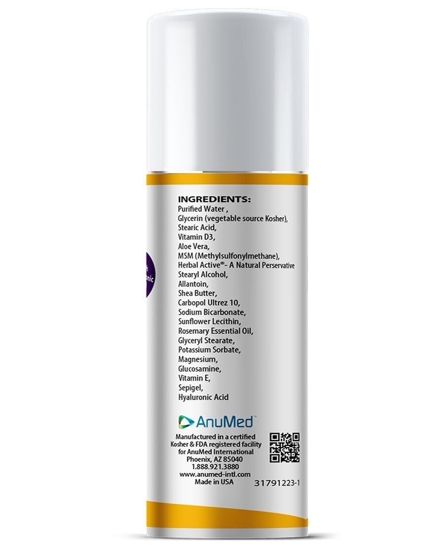 ANUMED Vitamin D3 10,000 IU Cream with Magnesium + Hyaluronic Acid (2 Pack)