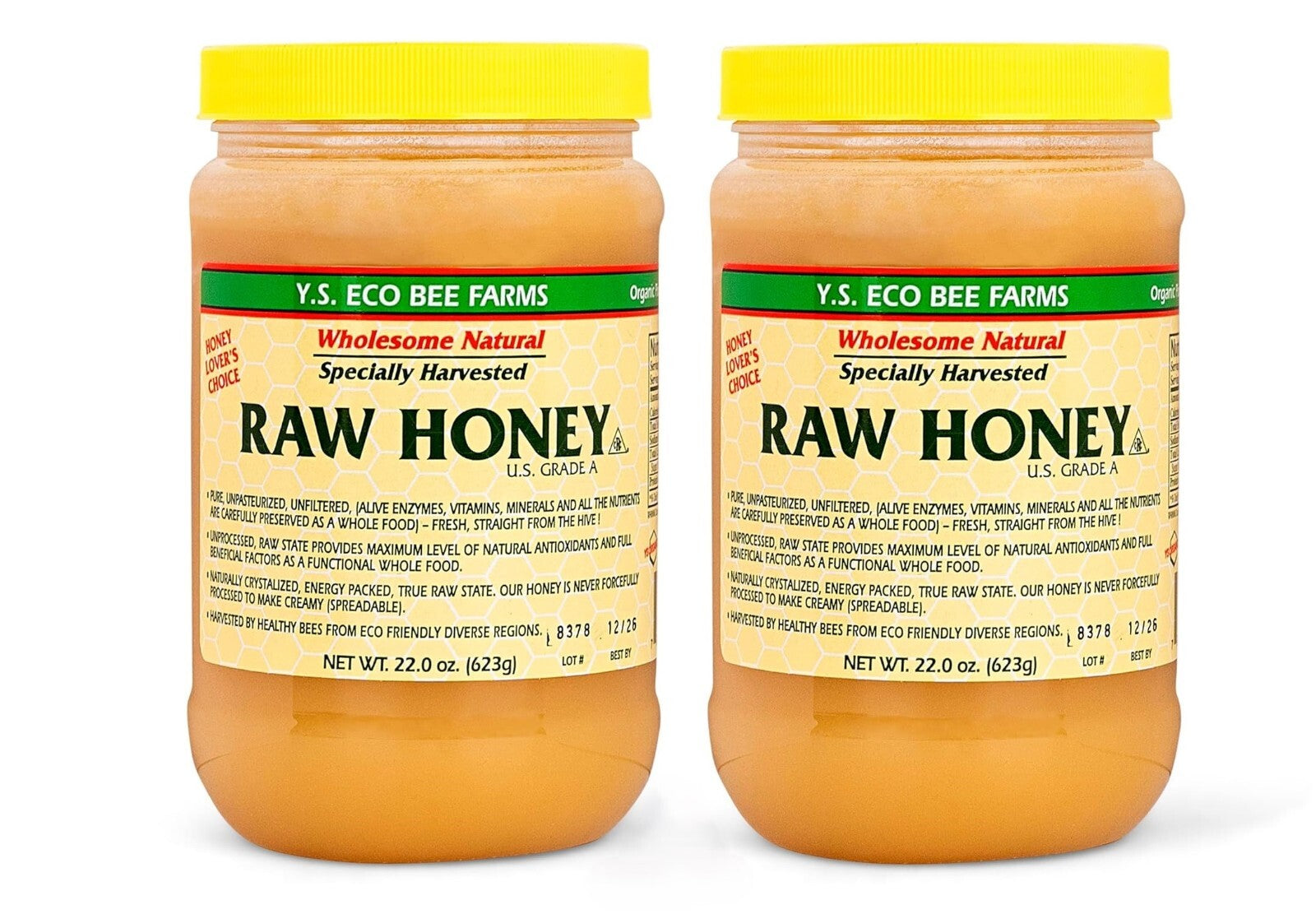 Y.S. Eco Bee Farms Raw Honey  22 oz Pack of 2